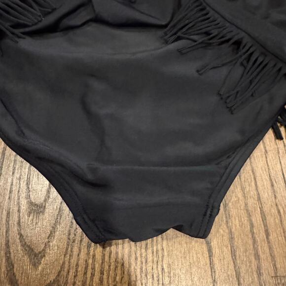 Swimsuits for all Womens Black Skirted Fringe Brief Bikini Swim Bottom Size 18 - Picture 4 of 6